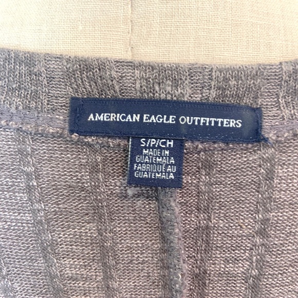 Taupe Ribbed Longline American Eagle Cardigan - Picture 4 of 4